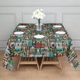 thumbnail image 3 of Multicolor Bigfoot and Text Pattern Square Tablecloth,Waterproof Square Table Cover,Wipeable Spillproof Washable Table Cover for Home Kitchen Party Decor 60"x60"(152x152cm), 3 of 6