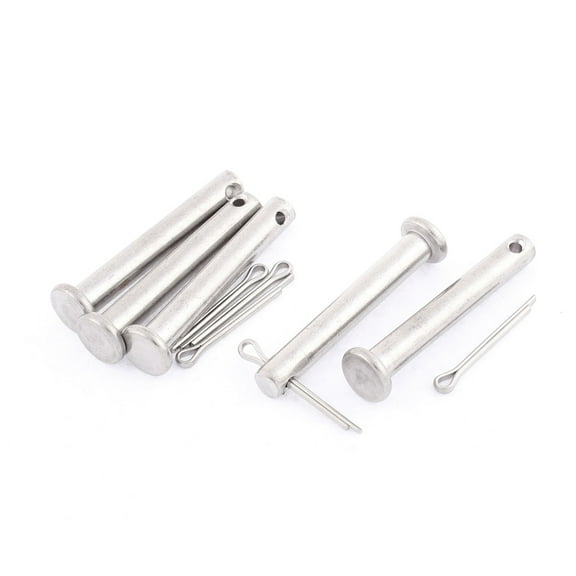 M6x40mm Flat Head 304 Stainless Steel Clevis Pins Fastener 5 Sets