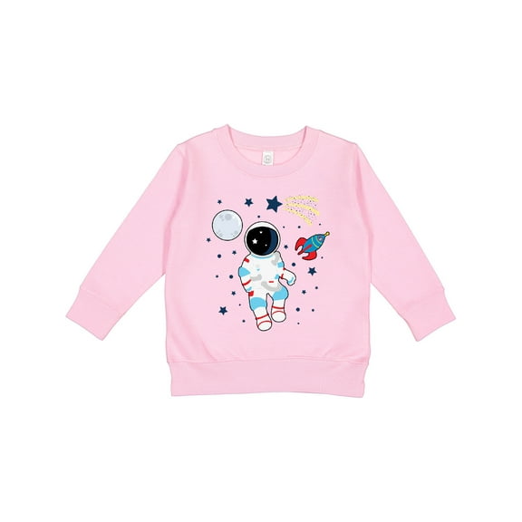 Inktastic Astronaut the Moon Spaceship and Shooting Star for Light Colors Toddler Sweatshirt