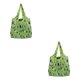 thumbnail image 3 of Qarigey Bolsa de almacenamiento de gran capacidad con asa, bolsas de compras a la moda, bolsa plegable, paquete de artículos diversos, Bosque verde 2piezas, 3 of 6