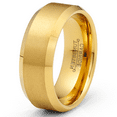 thumbnail image 2 of Metal Masters Gold Plated Flat-Top Tungsten Carbide Ring Mens Wedding Band 8MM Comfort-Fit, 2 of 5