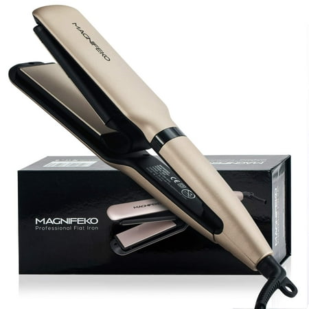 Magnifeko tourmaline Ceramic Ionic Flat Iron Hair Straightener Dual Voltage with Digital led