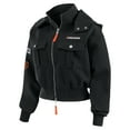 thumbnail image 2 of Women's WEAR by Erin Andrews  Black Chicago Bears Tri-Blend Patch Pocket Cropped Full-Zip Bomber Hoodie Jacket, 2 of 5
