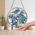 thumbnail image 4 of Botanical Forget-Me-Not Glass Suncatcher, Nature Floral Window Hanging, Handmade Gift Idea, Sun Catcher for Plant and Flower Lovers, 4 of 4