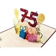 thumbnail image 2 of iGifts And Cards Happy 75th Birthday With Lots of Presents 3D Pop Up Greeting Card - Awesome Gift, Cute, Fun, Unique, Special Occasion, Celebration, Husband, Wife, Best Friend, Congratulations, 2 of 5