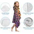thumbnail image 7 of Purple and Orange Of Leopard Print Hooded Bath Towel，50"x30" for Ages 3 To 12 Kids, Quick Dry Lightweight Soft Microfiber Hood Beach Towel Cover Up for Kids, 7 of 7