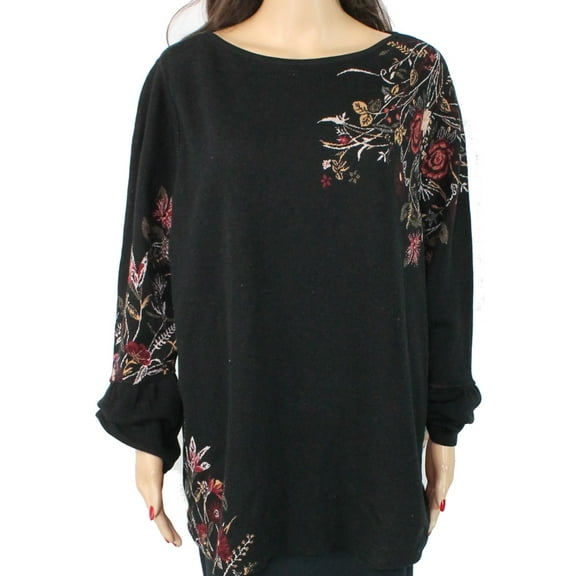 Womens Top Plus Bell Sleeve Floral Print 1X