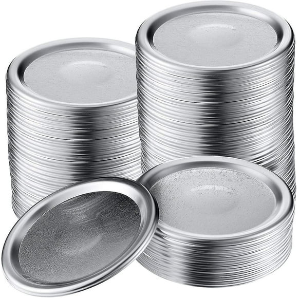 48 Pieces Tinplate Lid Mason Jar Lid Split Lid Wide Mouth Can Lid (70mm, Silver)