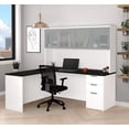 thumbnail image 2 of Pemberly Row L Desk with 4 Door Hutch in White and Deep Gray, 2 of 3
