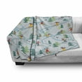 thumbnail image 3 of Sports Soft Flannel Fleece Throw Blanket, Funny Raccoons Skiing Winter Pine Tree Christmas Humor Noel Childish Print, Cozy Plush for Indoor and Outdoor Use, 50" x 70", Multicolor, by Ambesonne, 3 of 6