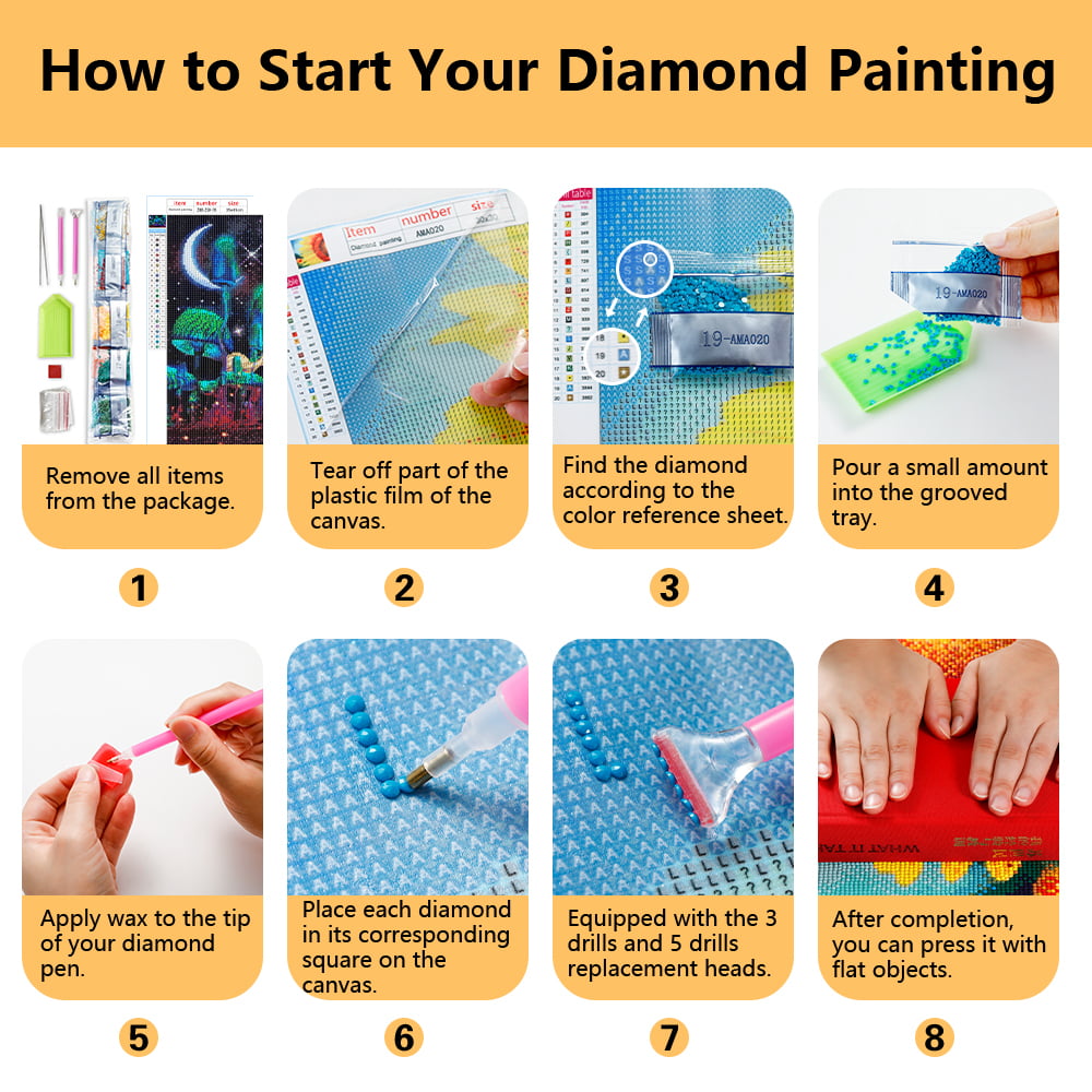 Huacan Mushroom Diamond Painting Kits for Adults, AB Diamond Painting for  Adults, Square Diamond Art Full Drill Paint by Diamonds for Beginner DIY