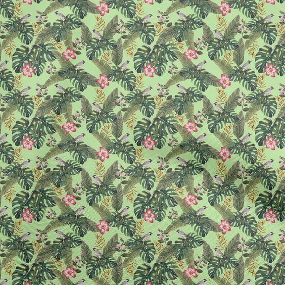 oneOone Polyester Spandex Mint Green Fabric Tropical Craft Projects Decor Fabric Printed By The Yard 56 Inch Wide