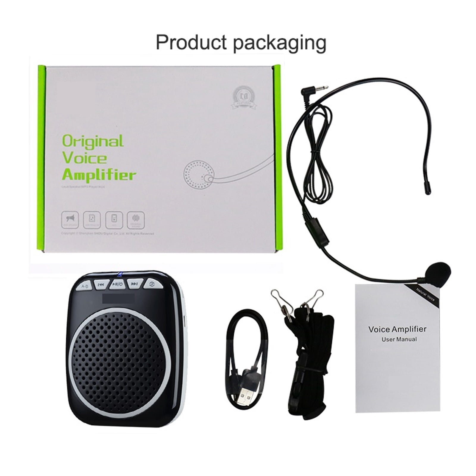 Portable Voice Amplifier Megaphone Mini Audio Speaker With Microphone Recharable Ultralight Loudspeaker For Teachers ,Powerful Voice Amplifier