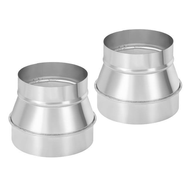 Uxcell 2 Pcs 5" a 6" Adaptador Conector Reductor de Conducto Redondo de Acero Galvanizado, Tono Plateado