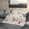thumbnail image 2 of Christmas Tree Blanket 50"x40" Red Grey Gray Xmas Cream Pattern Design Print Throw Blanket Lightweight Warm Soft Blanket Farmhouse Holiday Decor for Home Living Room Sofa Couch Bed, 2 of 8