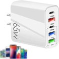thumbnail image 6 of USB C Charger Block, 3-Port 65W PD Fast Charging, Compact Type C Wall Charger with Foldable Plug, 6 of 6