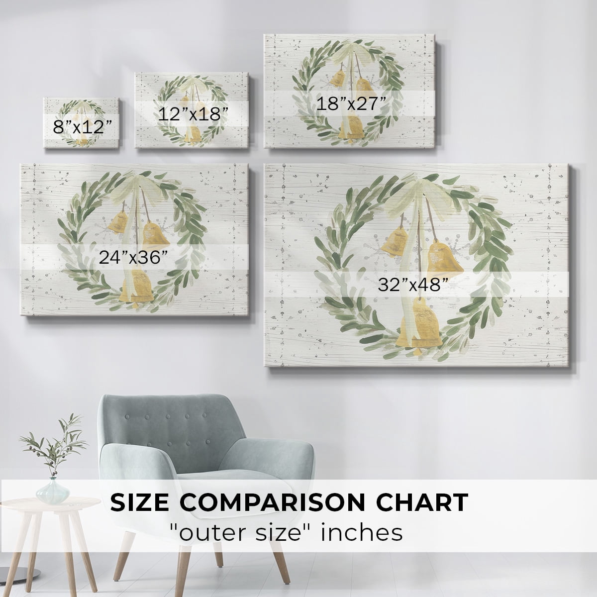 Weathered Aspen Wreath Collection A- Gallery Wrapped Canvas