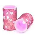 thumbnail image 2 of Heart Simple Red White Flameless LED Candle Set with Remote, Battery Operated Color Changing Pillar Candles, Set of 2, 2 of 7