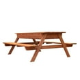 thumbnail image 4 of Leisure Season Wood Picnic Table With Storage Compartment in Medium Brown, 4 of 5