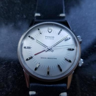 TUDOR Men's Advisor 10050 Hand-Wound Alarm Watch, c.1983 Vintage Swiss (Best Hand Wound Watches)