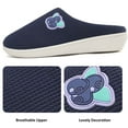 thumbnail image 3 of Wedge Heel Slippers for Women Embroided Abstract Pattern Lining House Shoes, Blue US 9, 3 of 7