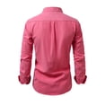 thumbnail image 6 of UVEASISHA Slim Fit Dress Shirts for Men Business Casual Office Shirt Cotton Long Sleeve Collared Shirts Solid Color Stylish Wedding Party Shirt Red 4XL, 6 of 7