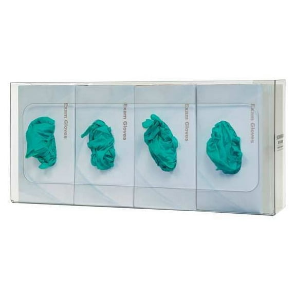 Glove Dispenser, PETG, Holds (4) Boxes ,Clear ,10 in H x 22-1/2 in W x 4 in D