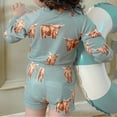 thumbnail image 6 of Toimothcn Kids Boys Swimsuit Long Sleeve Cute Cartoon Carrot Printed Compression 2 Peice Bathing Suit Quickly Dry Soft Swimwear 6-7 Years, 6 of 7