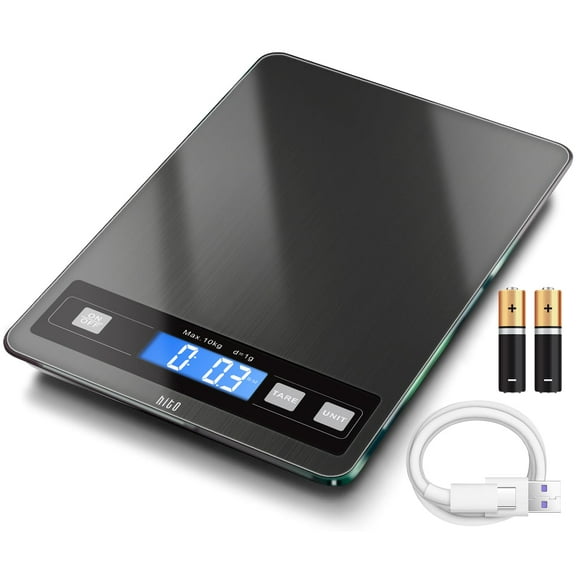 Báscula de Cocina Digital hito para Alimentos 15 kg Recargable Negra