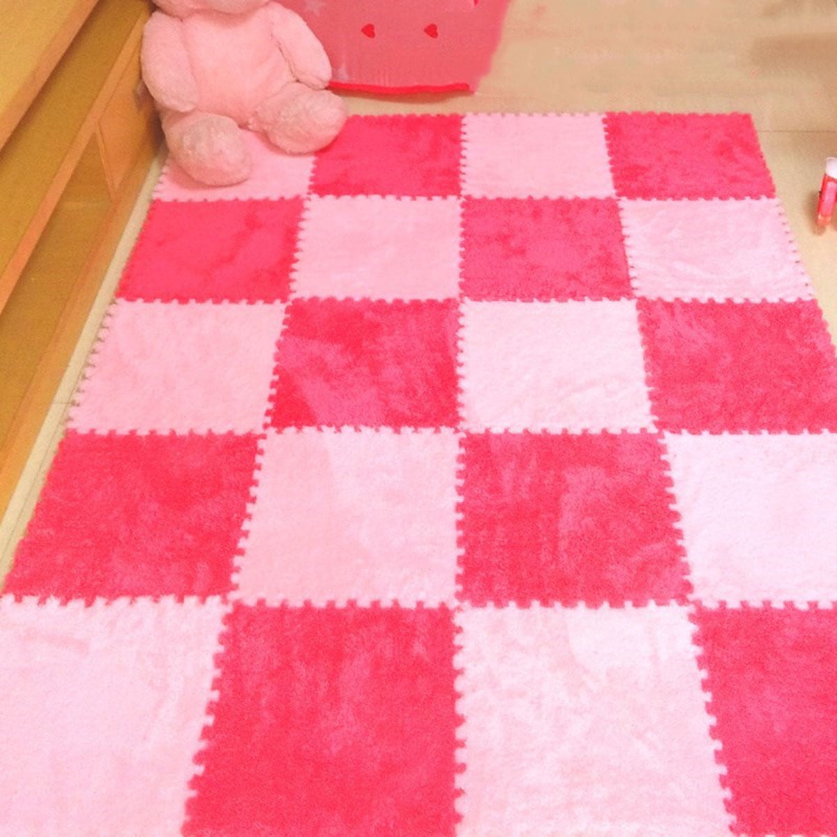 BEADCEST 4Pcs Anti Slip Yoga Mat EVA Square Mats For Exercise Room