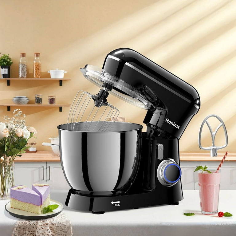 Honinst 6.5QT 660W Electric Stand Mixer 10 P Speeds Lightweight with Tilt Head Kitchen Stand Mixer Dough Hook Whisk Beater and Bowl Food Mixer