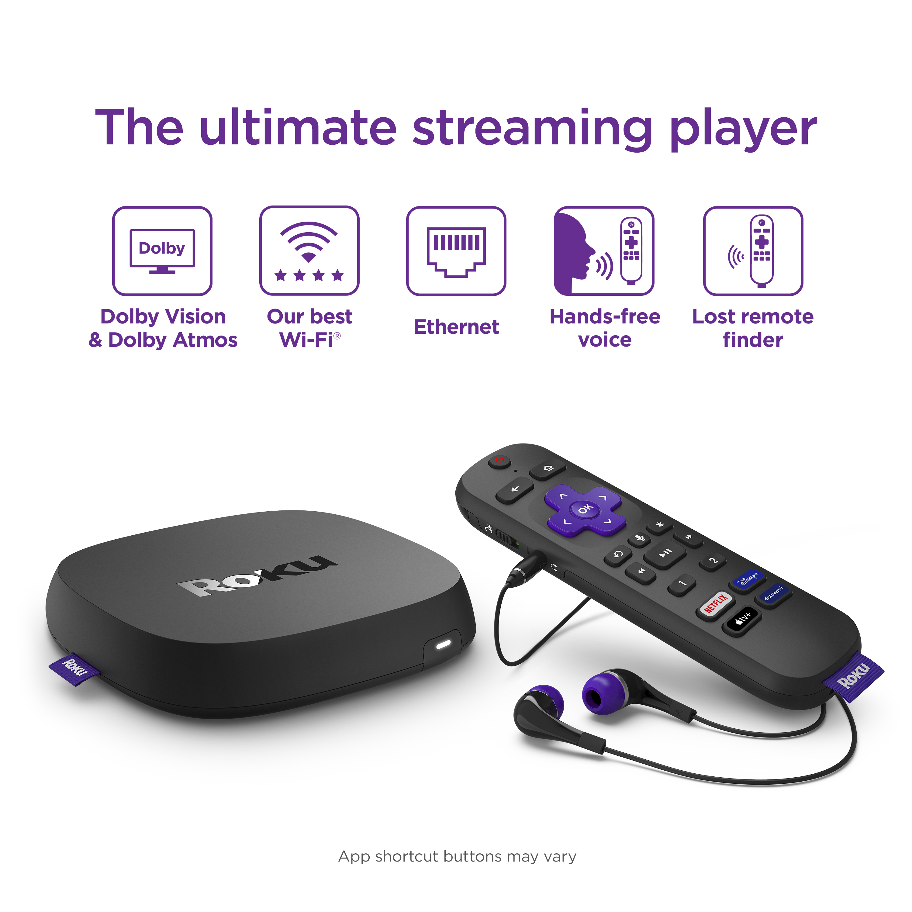 Roku Ultra 4K/HDR/Dolby Vision Streaming Device and Roku Voice Remote Pro with Rechargeable Battery - image 3 of 13