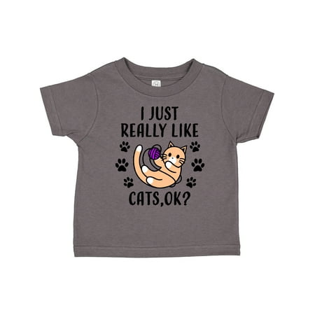 

Inktastic I Just Really Like Cats Ok Gift Toddler Boy or Toddler Girl T-Shirt