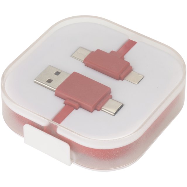 Avenue - Cable USB para cargar el móvil Colour Pop 4 en 1 (Rojo)