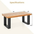 thumbnail image 3 of Costway Table de Patio en Bois de Teck avec Plateau en Époxy Effet Rivière Table d'Appoint Intérieur Extérieur, 3 of 10