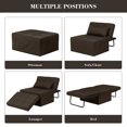 thumbnail image 5 of Ainfox Ottoman Chair Lounger Bed，4 in 1 Convertible Single Sofa Couch Futon Bed, 70.9''L x 33.9''W (Dark Brown), 5 of 8