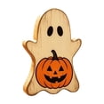 thumbnail image 2 of Vintage Distressed Wooden Ghost Tabletop Signs,4 Styles Standing Ghost Wood Cutout Ornaments,Farmhouse Halloween Tiered Tray Home Decor, 2 of 6
