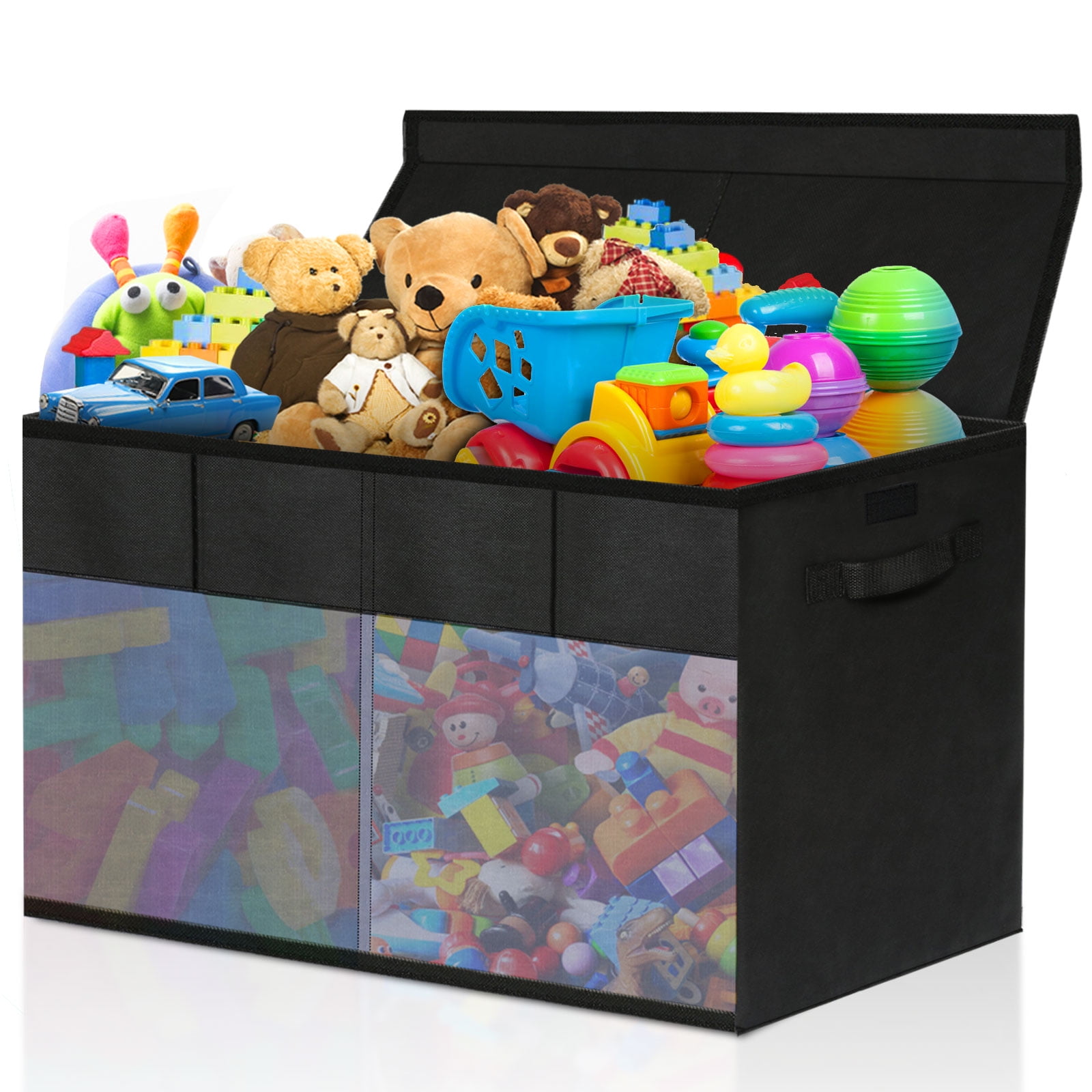 Kids Fabric Storage Box Seat Collapsible Childrens Toy Box Room Tidy Organiser 