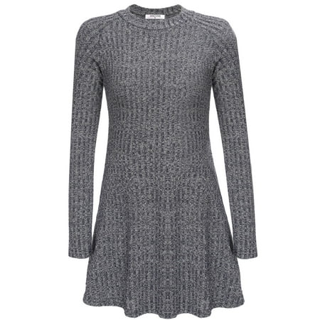 Sleeve Knit Sweater Dress - Women Knit Sweater Long Sleeve Slim r Mini Elastic Dress BYE