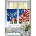 thumbnail image 4 of Independence Day Sheer Curtains 2 Panels Set Watercolor Flying Eagle Red Blue USA Flag Sheer Window Curtains Light Filtering Rod Pocket Voile Drapes for Bedroom Living Room 52"x45", 4 of 9