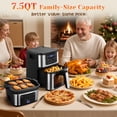 thumbnail image 2 of Air Fryer 7.5QT Oven with 8-in-1 Multi Function, Visible Window and Touchscreen, Versatile Air Fryer for Roasting, Baking, Reheating Healthy Meals, Black, 100 Liners Gift, 2 of 10