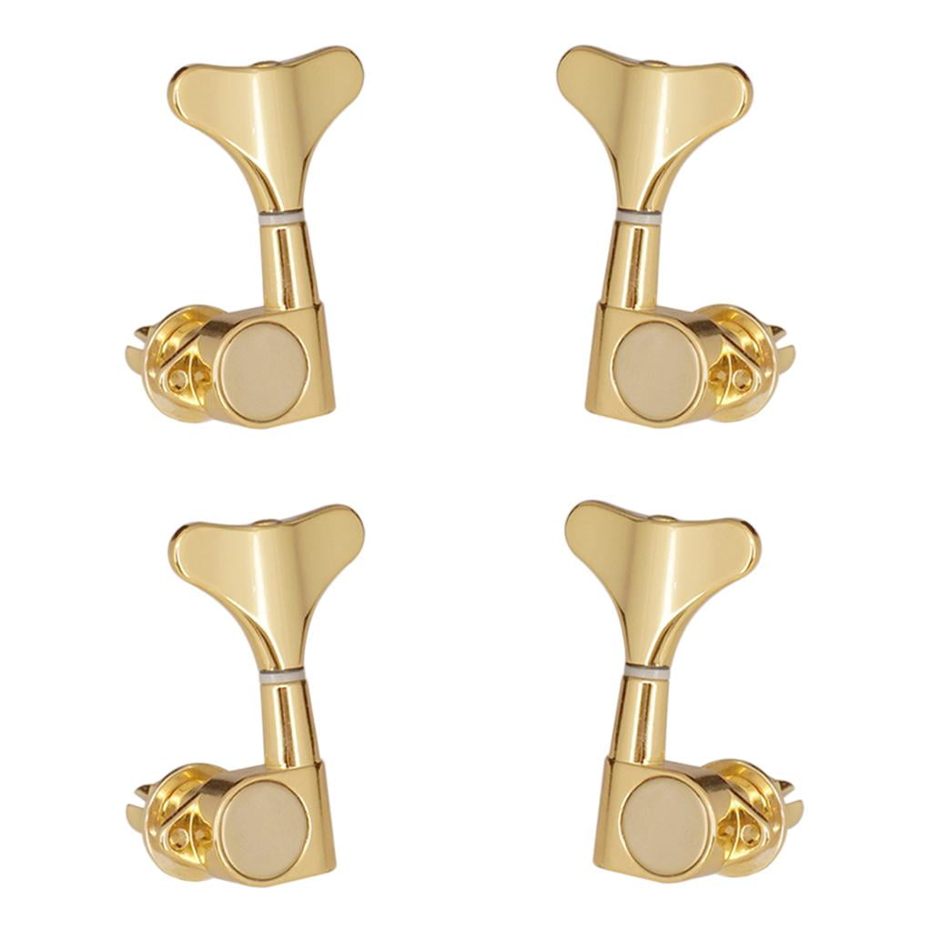 LeeQinersw 4 Pieces 2L 2R Tuning Pegs Tuners Machine Heads Gold for Electric Bass Parts