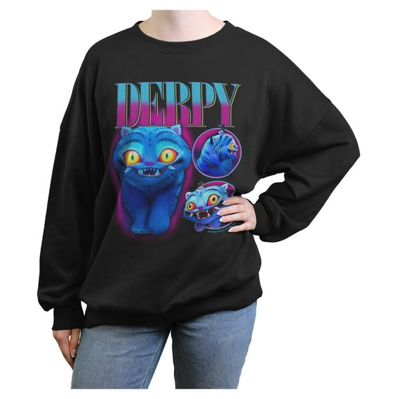 Juniors KPop Demon Hunters Supernatural Derpy Montage Sweatshirt