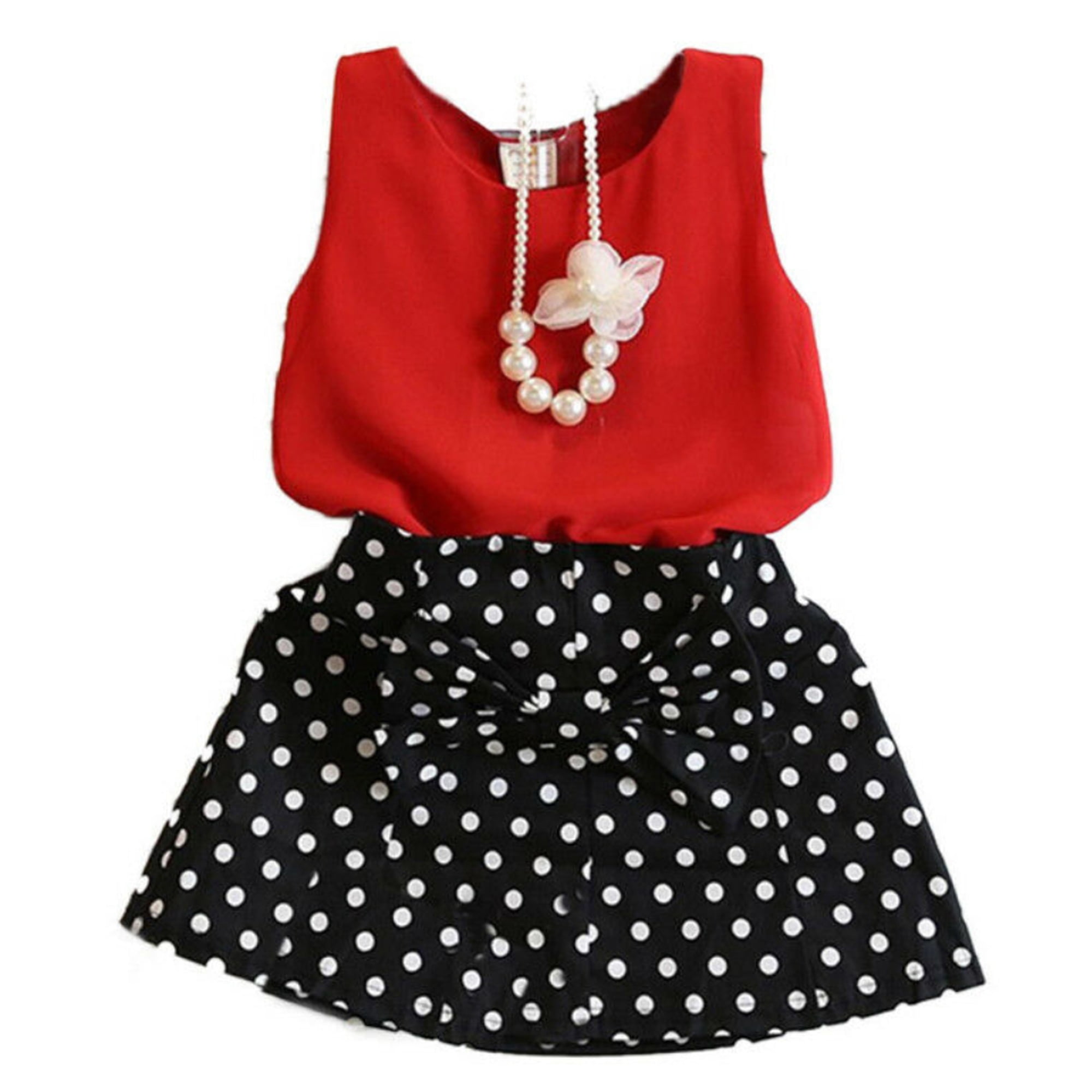 red and white polka dot skirt toddler