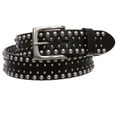 thumbnail image 3 of 1 1/2" Snap on Antique Silver Circle Metal Studded Distressed Leather Belt, 3 of 8