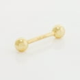 thumbnail image 2 of Anygolds 14K REAL Solid Gold 5mm Plain Ball Straight Industrial Barbell Nipple Body Piercing Jewelry 14Gauge - MBJ4531Y Yeloow Gold, 2 of 4