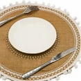 thumbnail image 5 of Dining Table Set of 4 Round White Ball Placemats Set of 4, Dining Winter Modern Beige Braided Dinner Boho Round Table and Placemats Autumn Circle Boho Runner Kitchen, 5 of 5