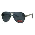 thumbnail image 2 of Mens Color Mirror Lens Futurism Robotic Shield Rimless Aviator Sunglasses Black, 2 of 4