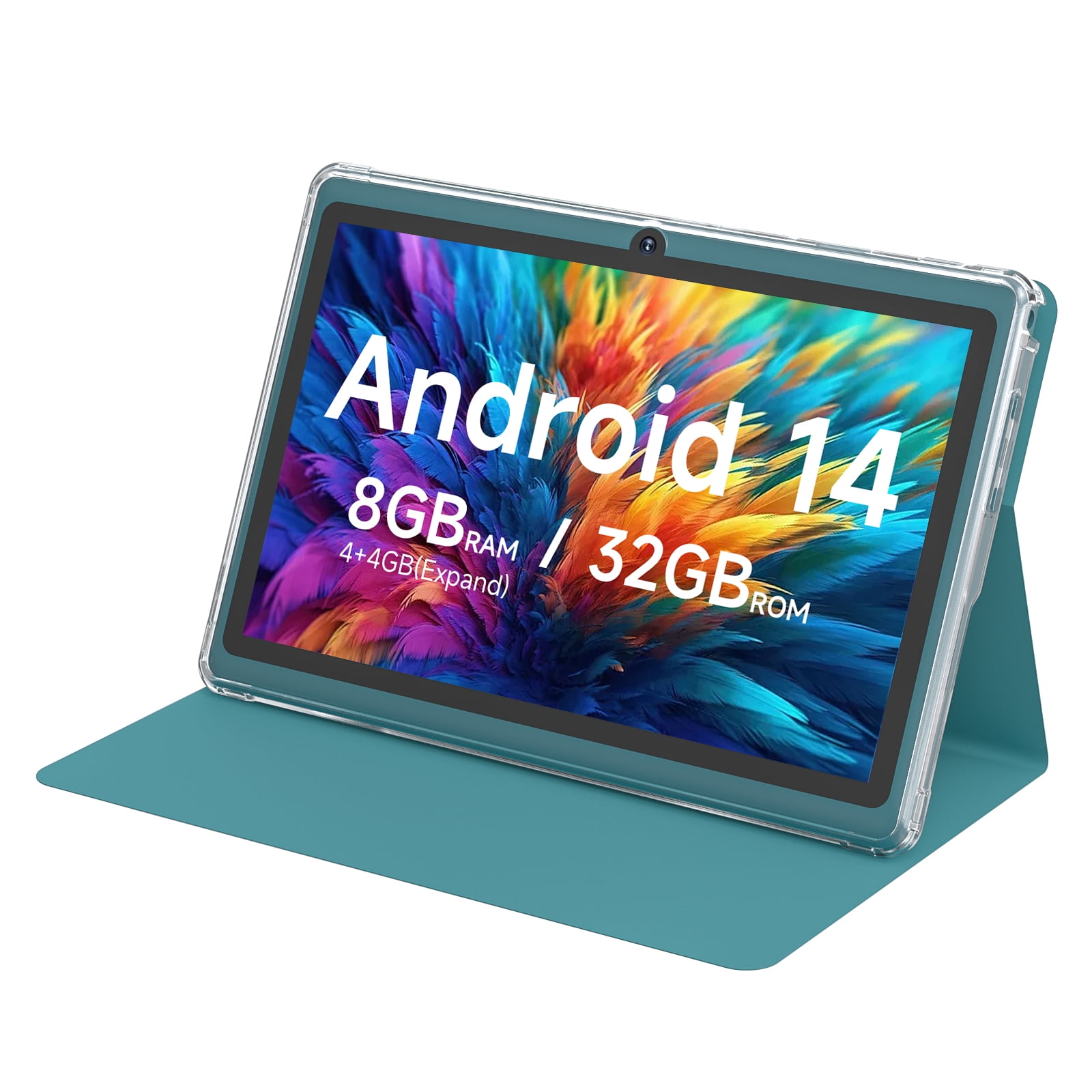 Tablet 7Inch Android 14.0 with Protective Case, 8GB(4+4GB Expand) RAM+ 32GB ROM, IPS Screen, Dual Camera, Bluetooth 5.0, WiFi Tab, Blue
