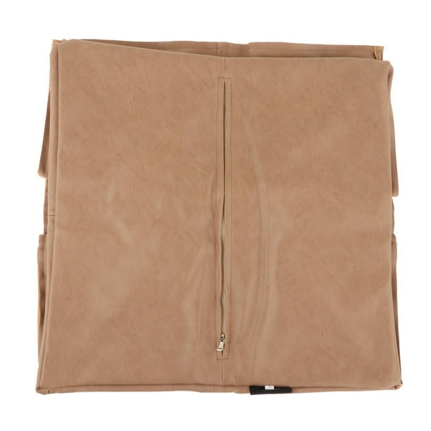 Funda de cojín para reposapiés de sofá de piel sintética, multiusos, decorativa y de moda. Marrón claro